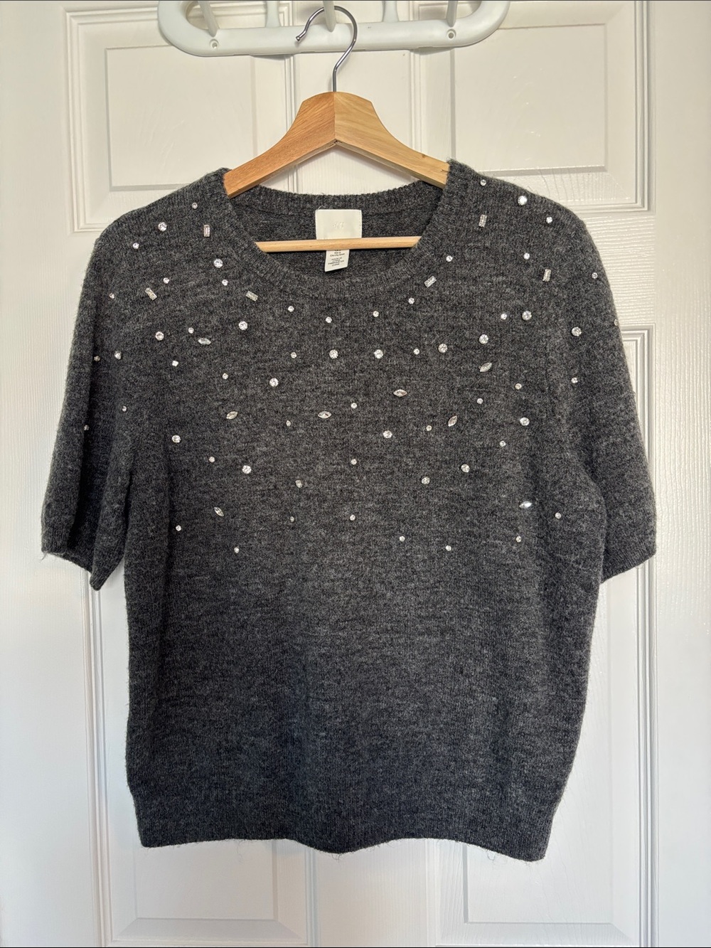 H&M rhinestone embellished fine knit top